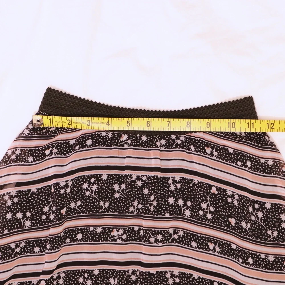 Disney Black and Pink Striped Circle Skirt